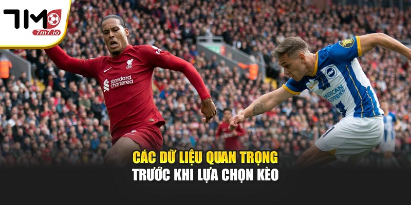 Các dữ liệu quan trọng trước khi lựa chọn kèo